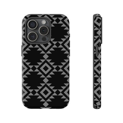 iPHONE Tribal Pattern Black and Grey Tough Phone Case | MADE FOR HIM AND HER