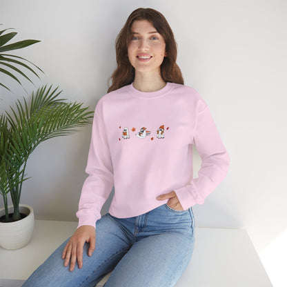 Cute Ghosts with Books Cozy Unisex Crewneck Sweatshirt l Perfect for Holidays, Casual Wear, Gifts, Winter, Relaxed Style