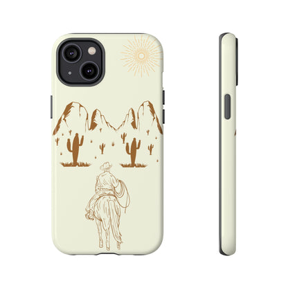 iPHONE Cowboy Riding into the Sunset Tough Phone Case