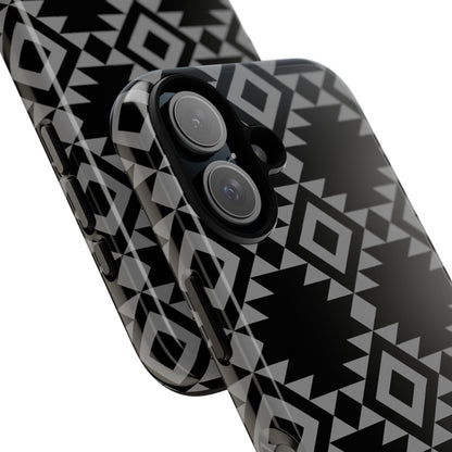 iPHONE Tribal Pattern Black and Grey Tough Phone Case | MADE FOR HIM AND HER