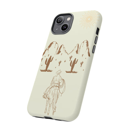 iPHONE Cowboy Riding into the Sunset Tough Phone Case