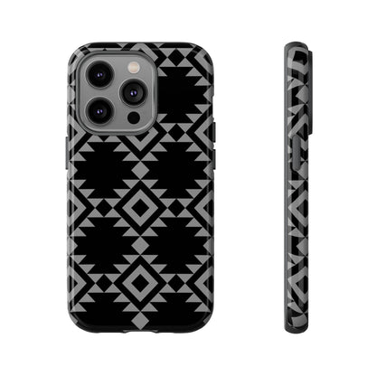iPHONE Tribal Pattern Black and Grey Tough Phone Case | MADE FOR HIM AND HER