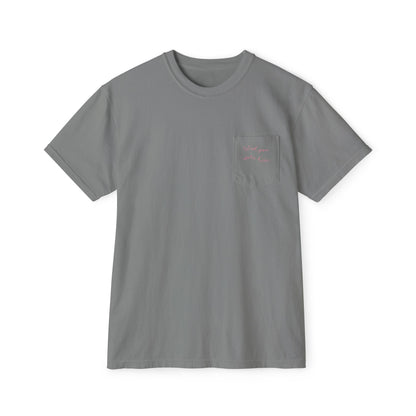"Wish you were here" Unisex Garment-Dyed Pocket T-Shirt l Casual Everyday Tee, Comfortable Relaxed Fit