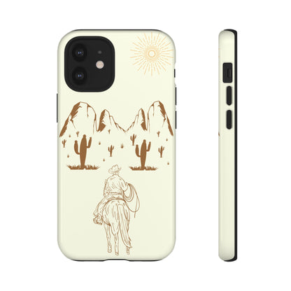 iPHONE Cowboy Riding into the Sunset Tough Phone Case